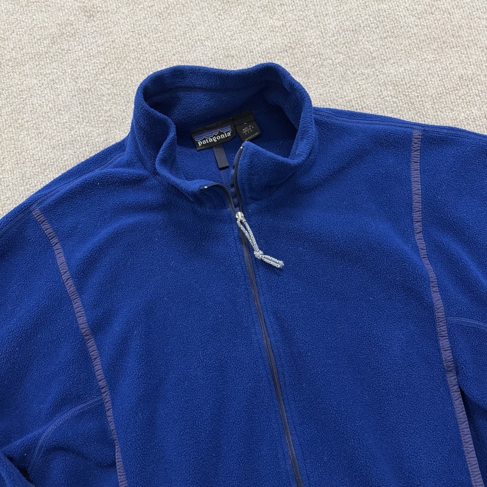 Vintage 90s Patagonia R2 Regulator Grid Blue Fleece Jacket Men's Sz XL